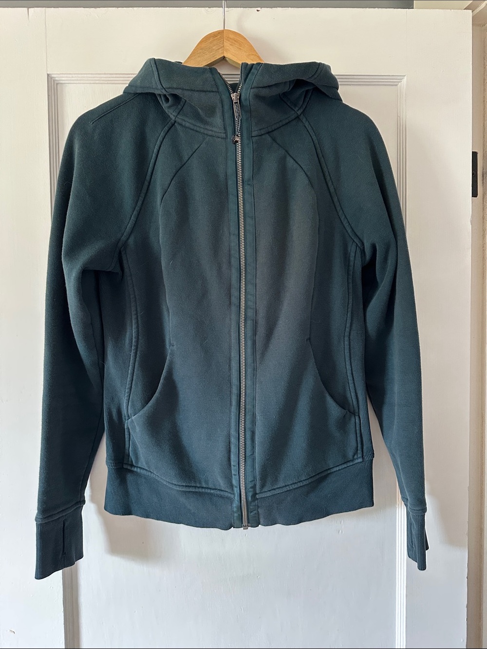 Lululemon full zip up scuba jacket dark forest green 8